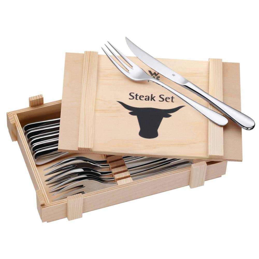 WMF Steakbesteck-Set 12-teilig in Holzkiste 