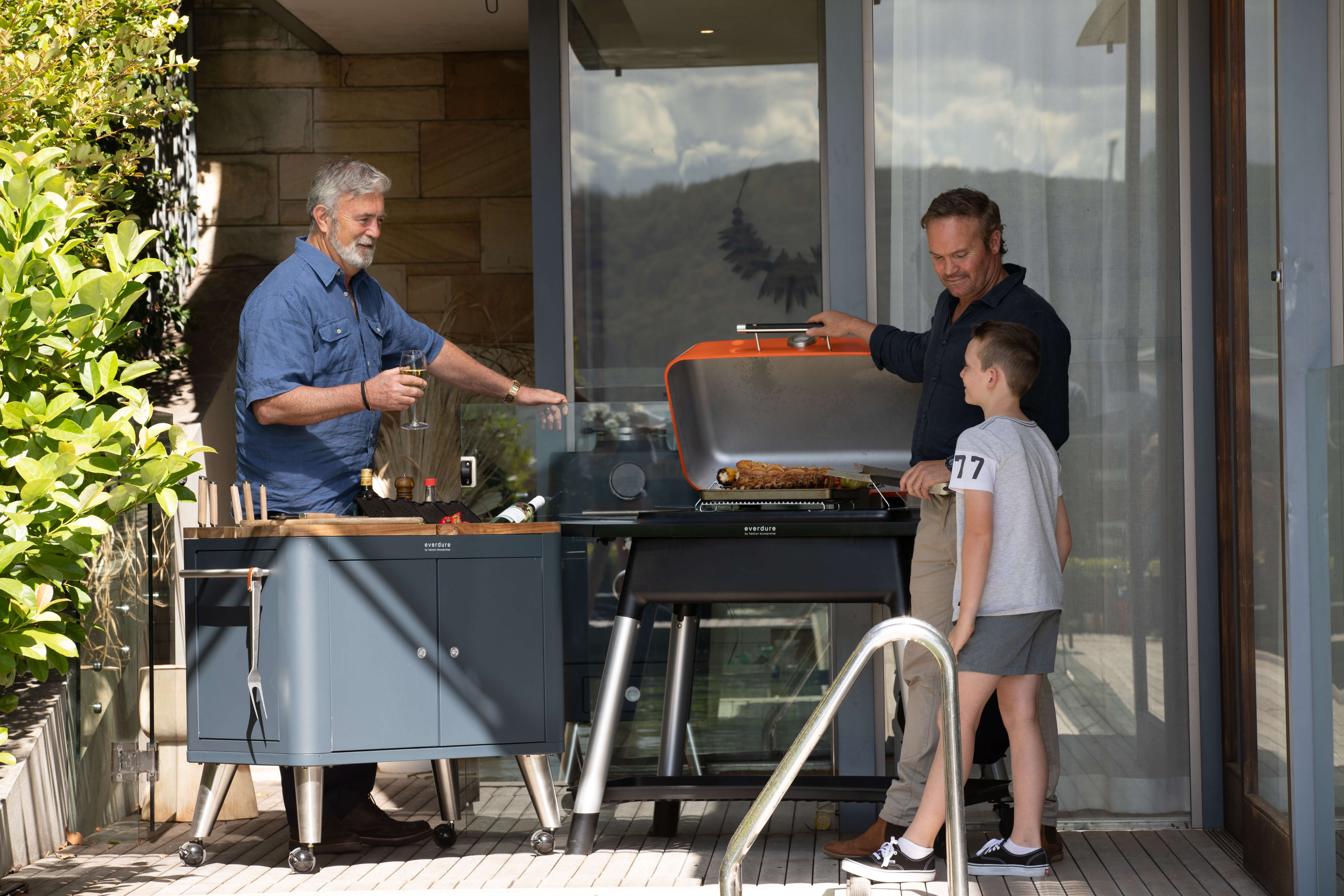 Mobile Outdoor Küche für drinnen und draußen, graphite 