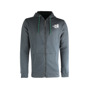 BIG GREEN EGG HOODIE WITH ZIPPER - DARK GREY - XL 