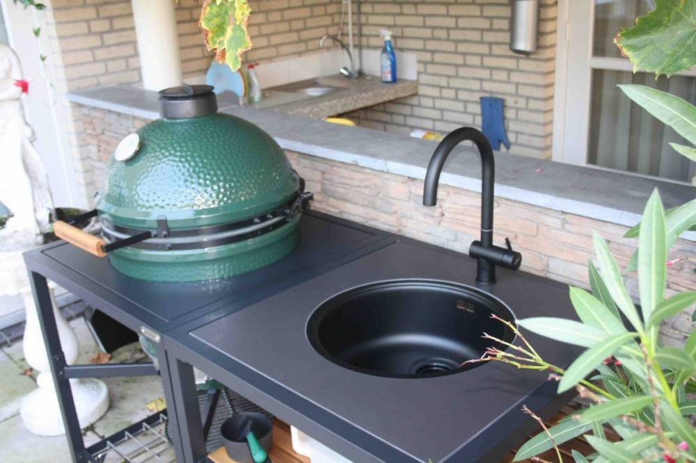 BIG Green Egg Waschbecken Schwarz / Antrazit  